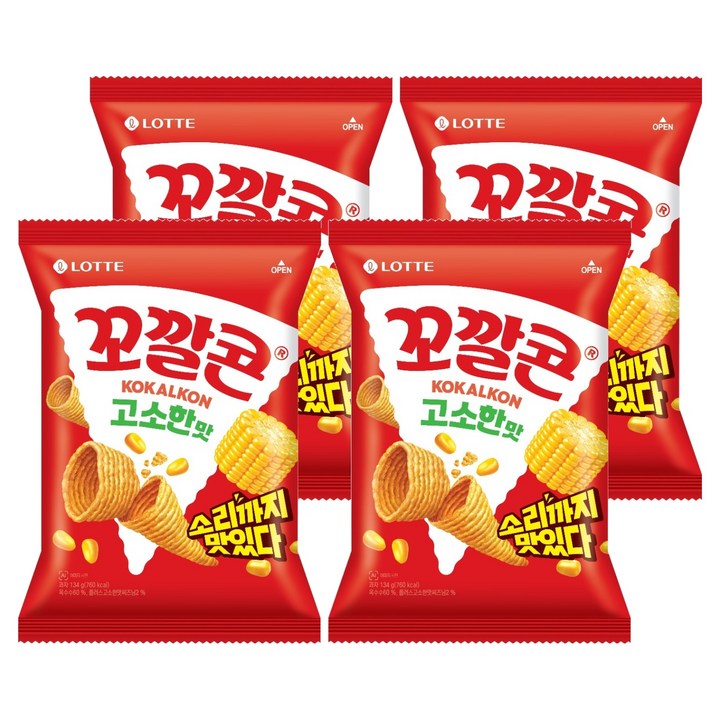 꼬깔콘 고소한맛, 134g, 4개