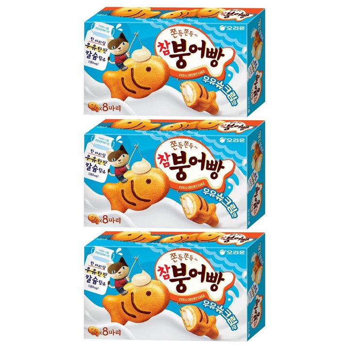 오리온 참붕어빵 우유슈크림맛 8p, 232g, 3개