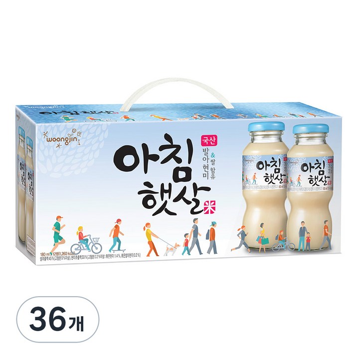 웅진식품 아침햇살, 180ml, 36개