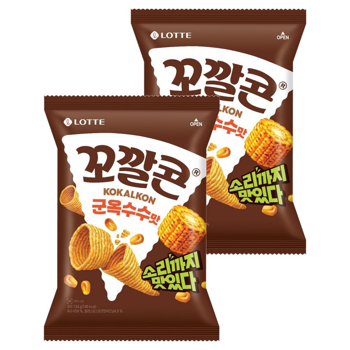 꼬깔콘 군옥수수맛, 134g, 2개