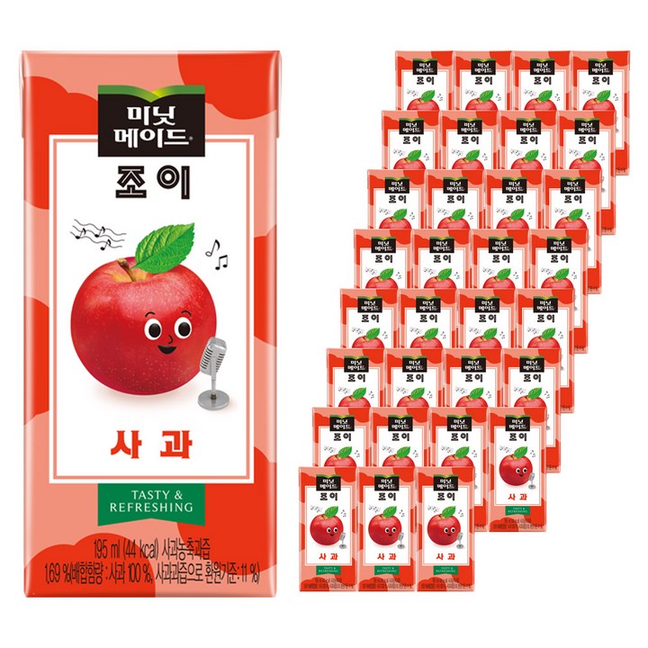 미닛메이드 조이 애플, 195ml, 64개