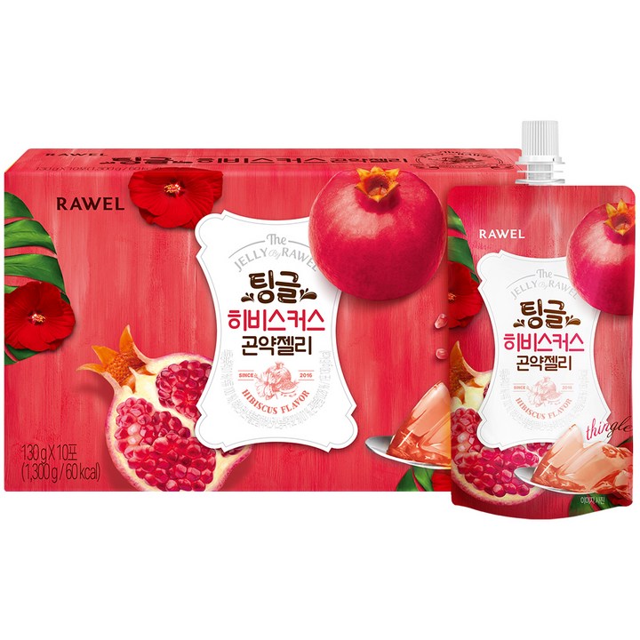 팅글 곤약젤리 히비스커스맛, 130g, 10개
