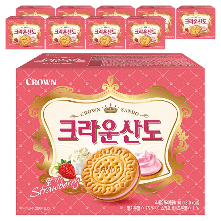 크라운산도 딸기, 10개, 161g