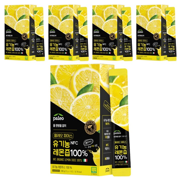 팔레오 파머스 유기농 레몬즙 NFC 원액 스틱 14p, 280g, 5개