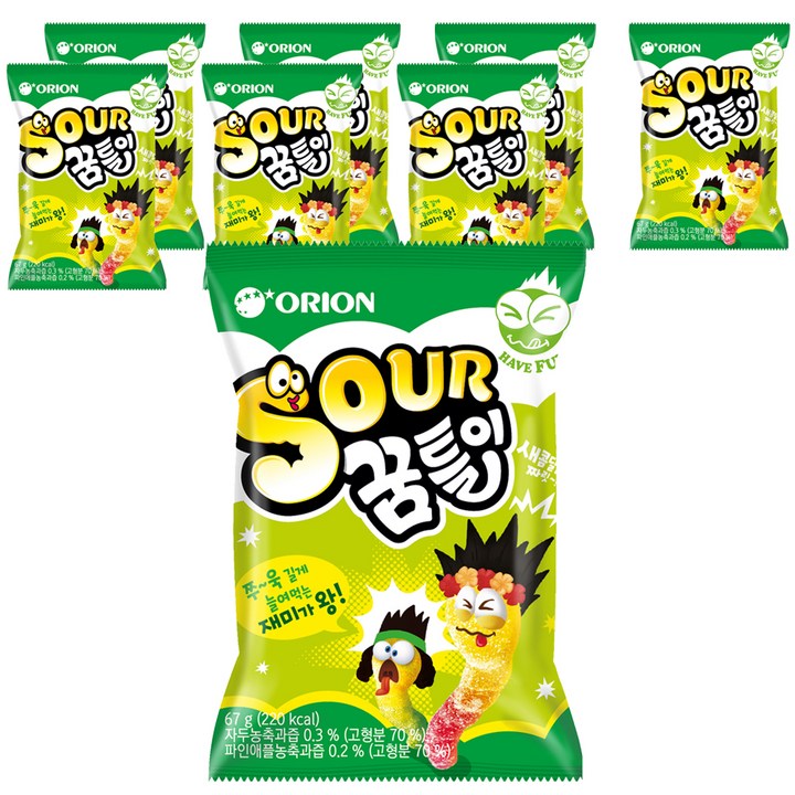 오리온 SOUR 꿈틀이, 67g, 8개