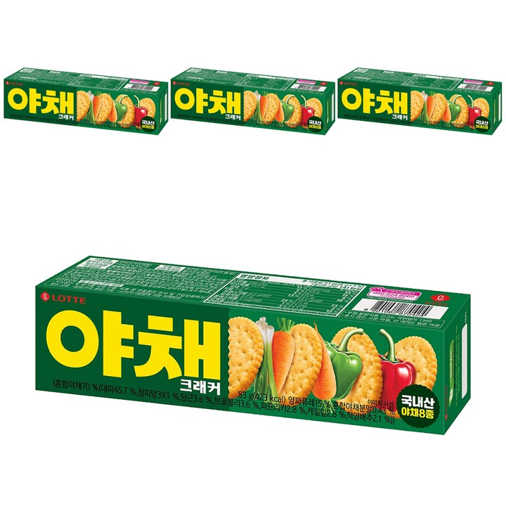 롯데웰푸드 야채 크래커, 83g, 4개