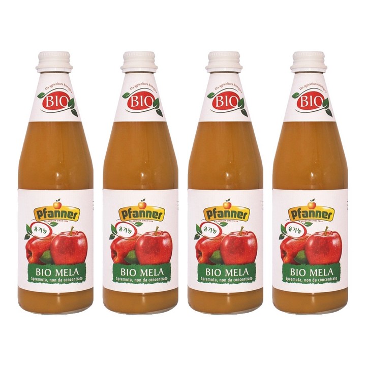 파너 유기농 착즙 사과주스, 500ml, 4개