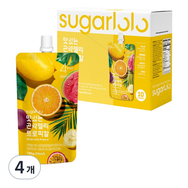 인테이크 슈가로로 맛있는 곤약젤리 트로피칼 10p, 4박스, 1.5kg