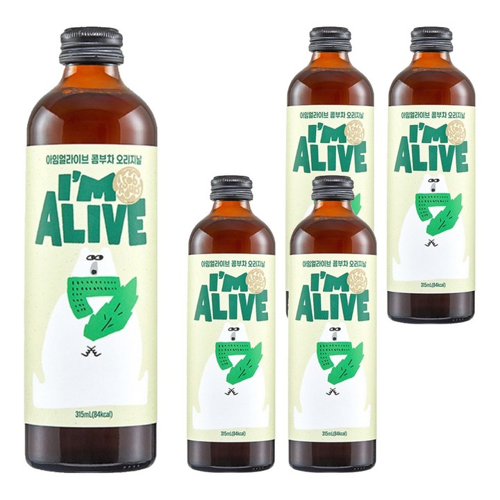 아임얼라이브콤부차 유리병 오리지날, 315ml, 5개