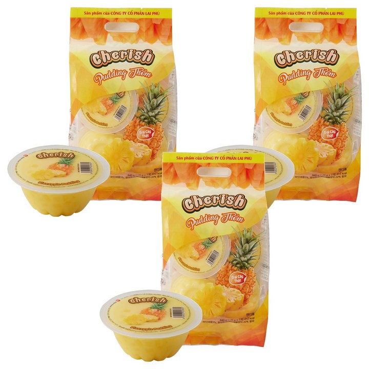 체리쉬 파인애플 푸딩 젤리 7p, 840g, 3개