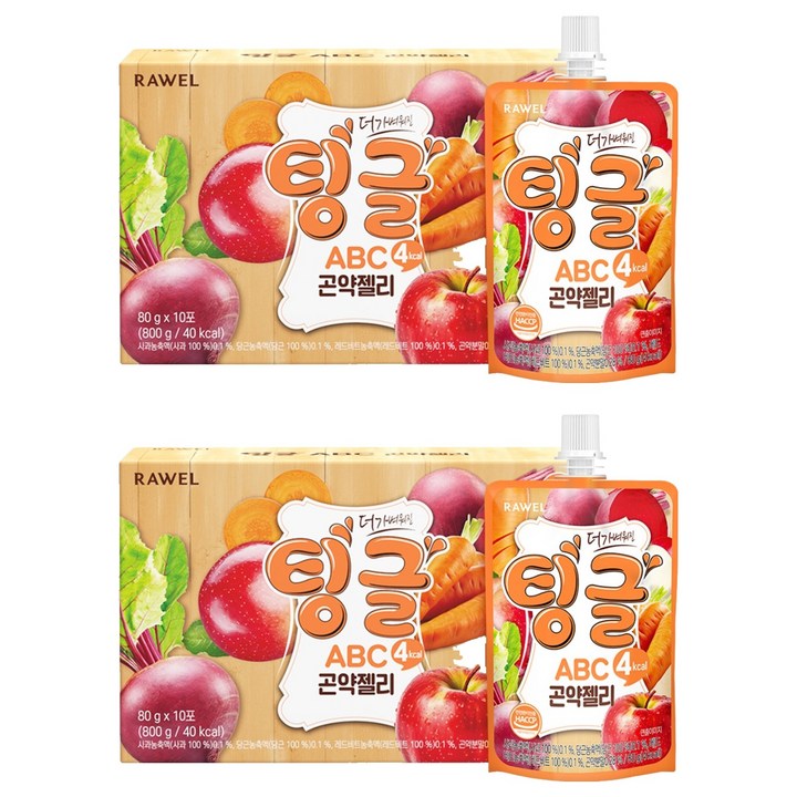 팅글 로엘 ABC 곤약젤리 사과 당근 비트, 80g, 20개