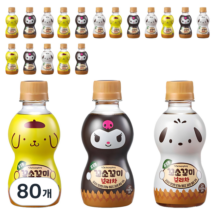 꼬소꼬미 유기농 보리차 랜덤발송, 200ml, 80개