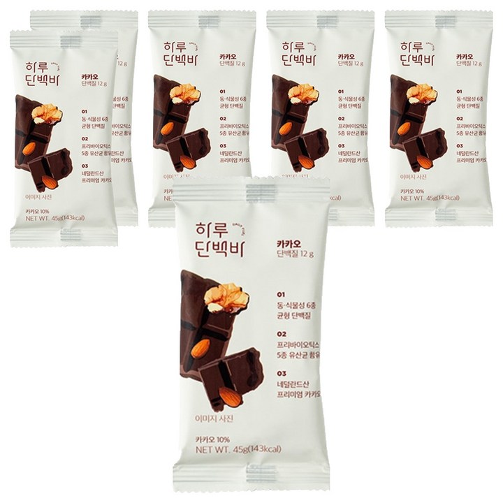 프로틴방앗간 카카오 하루 단백질바, 45g, 6개