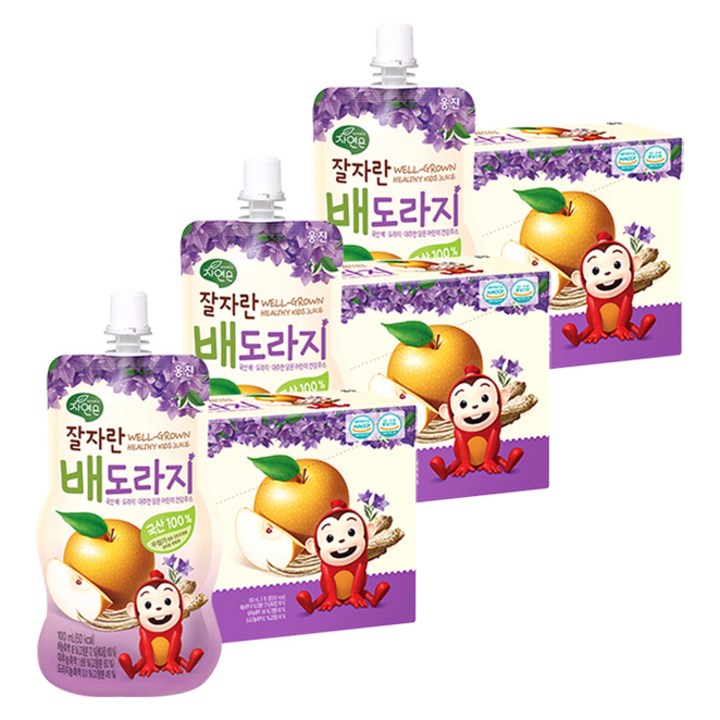 자연은 잘자란 어린이 배도라지 주스 100ml, 30개