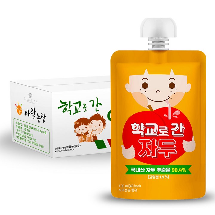 아람농장 학교로 간 자두, 100ml, 40개, 자두맛