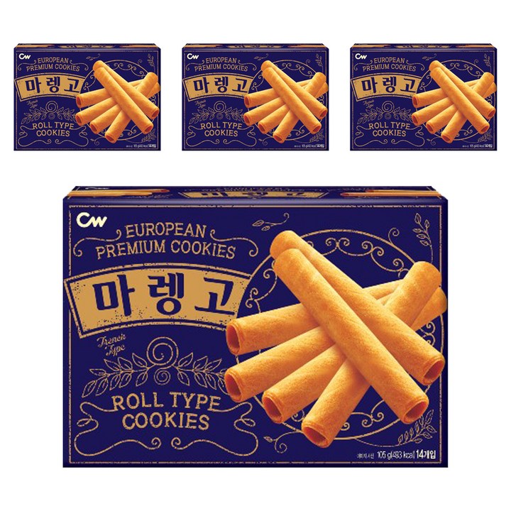 청우식품 마렝고 과자, 105g, 4개