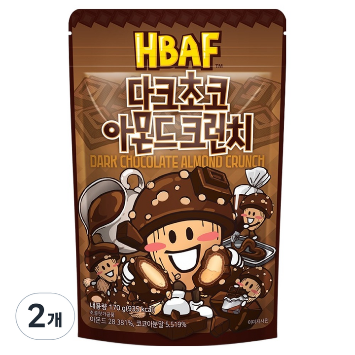바프 다크초코 아몬드 크런치, 2개, 170g