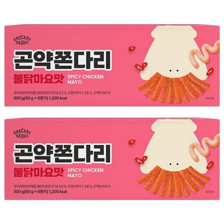 그로서리서울 곤약쫀다리 불닭마요맛, 12개, 50g