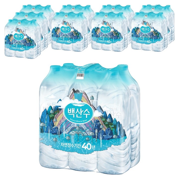 백산수 무라벨 생수, 2L, 60개