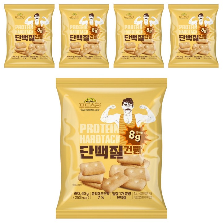 푸드스타 단백질 건빵, 60g, 5개