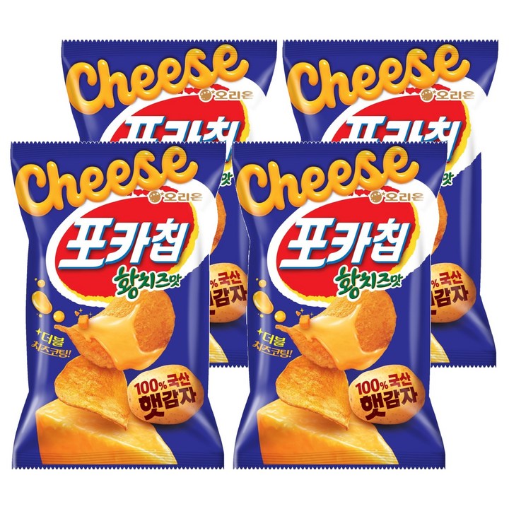포카칩 오리온 황치즈, 60g, 4개