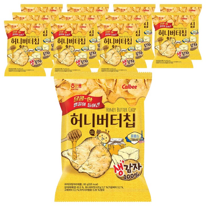 해태 허니버터칩, 60g, 12개