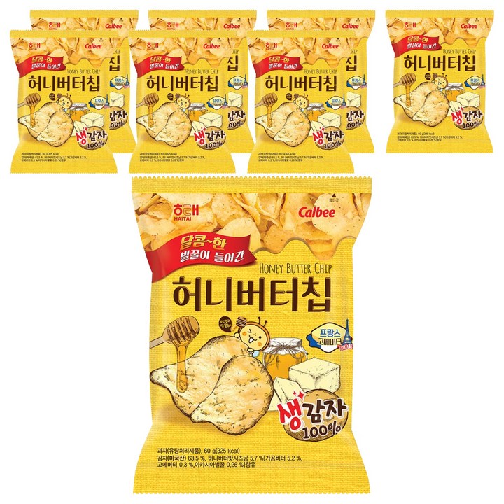 해태제과 허니버터칩, 60g, 8개