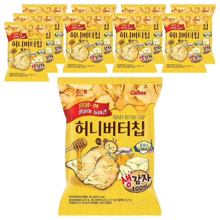 해태제과 허니버터칩, 60g, 10개