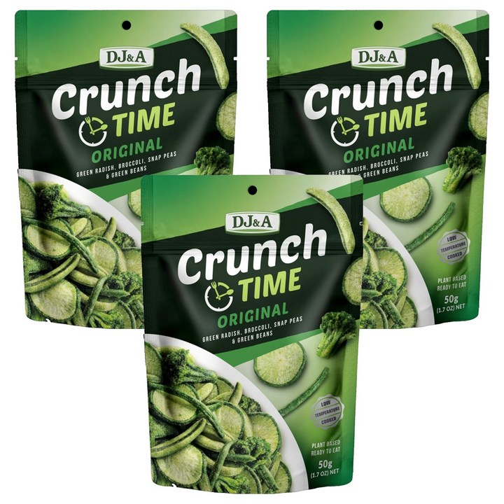 디제이앤에이 크런치 타임 오리지널 스낵, 50g, 3개