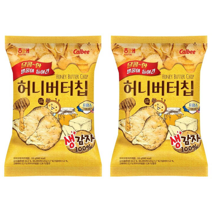 해태 허니버터칩, 120g, 2개
