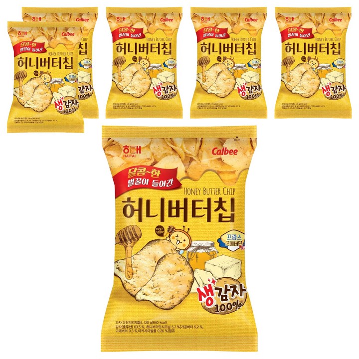 해태 허니버터칩, 120g, 6개