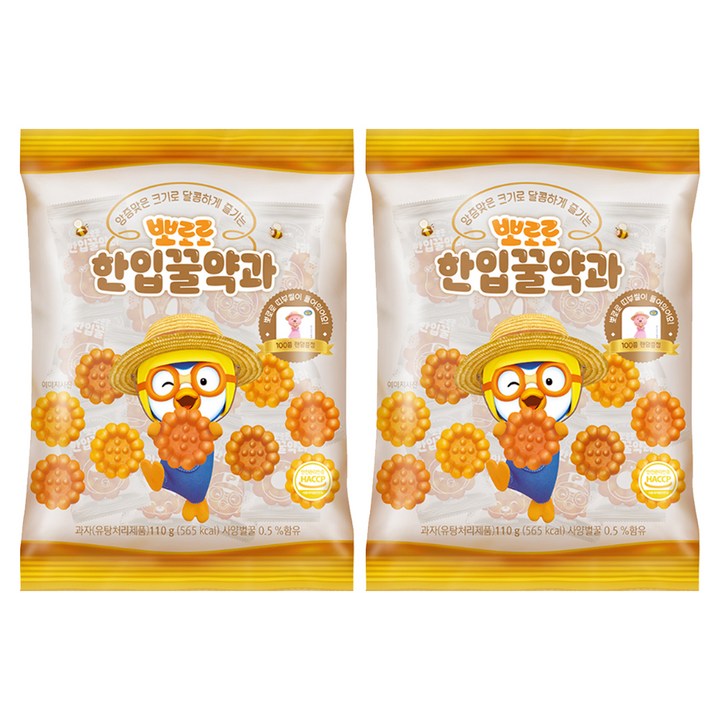 어니스트에프엔비 한입꿀약과 + 띠부씰 랜덤발송 세트, 24개, 110g