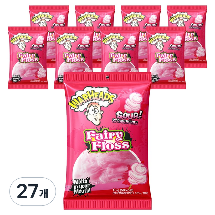 워헤즈 사우어 딸기향 솜사탕, 27개, 15g