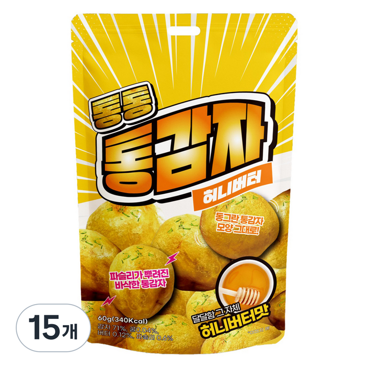 통통 통감자 허니버터맛 스낵, 15개, 60g