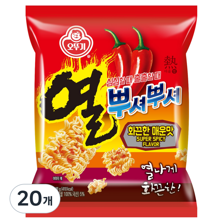 오뚜기 열뿌셔뿌셔 화끈한 매운맛, 20개, 90g