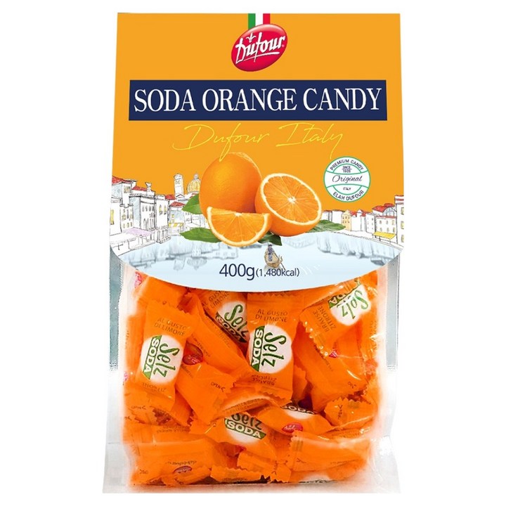 듀포 이탈리아 소다오렌지캔디, 400g, 1개