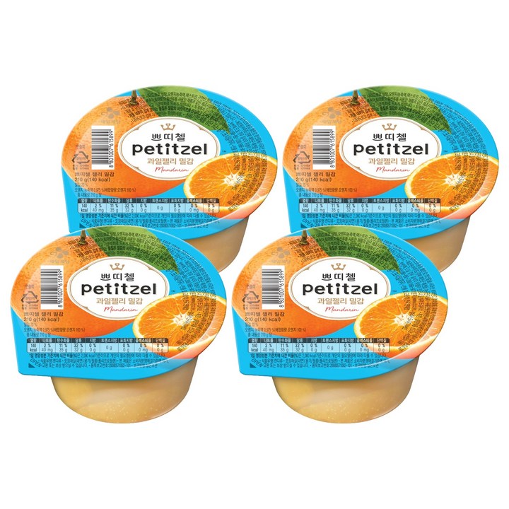 쁘띠첼 과일젤리 밀감, 210g, 4개
