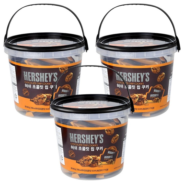 허쉬 초콜릿 칩 쿠키, 400g, 3개