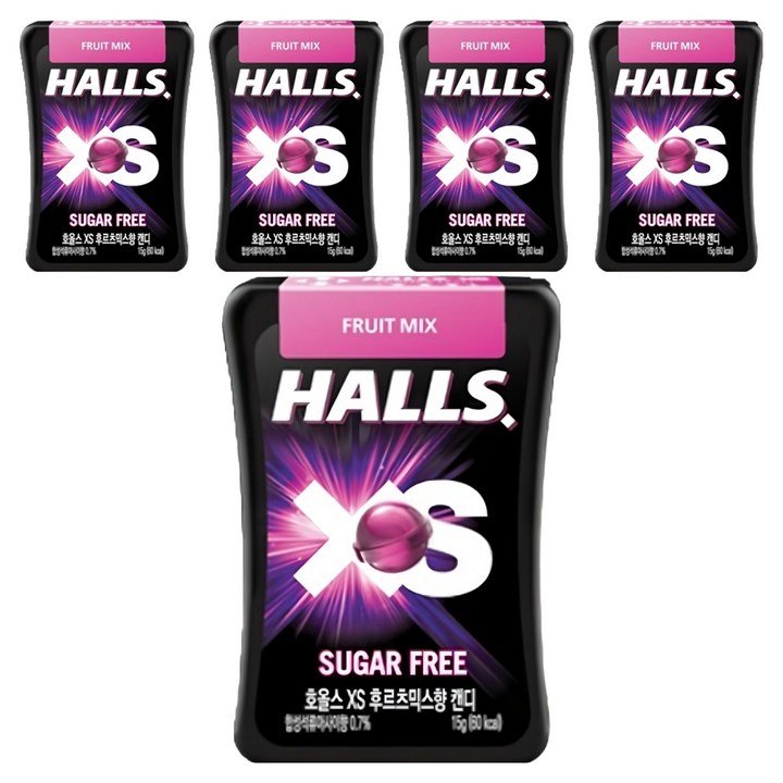 호올스 XS 후르츠 믹스향 캔디, 15g, 5개
