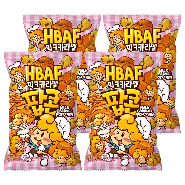 바프 밀크카라멜 팝콘, 80g, 4개