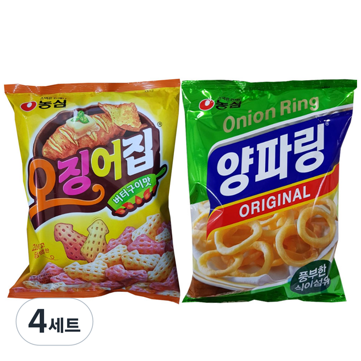 농심 오징어집 153g + 양파링 155g, 4세트