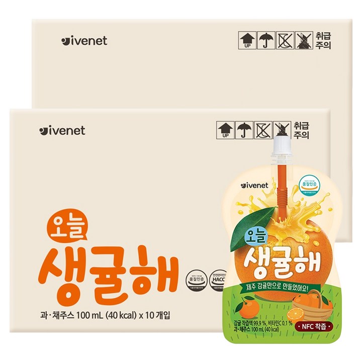 아이배냇 오늘 생귤해 주스, 100ml, 20개