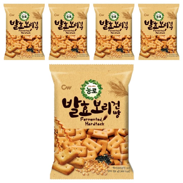 농로 발효 보리 건빵, 320g, 5개