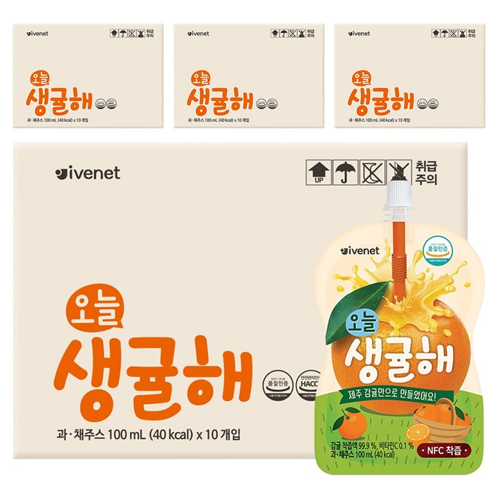 아이배냇 오늘 생귤해 주스, 100ml, 40개