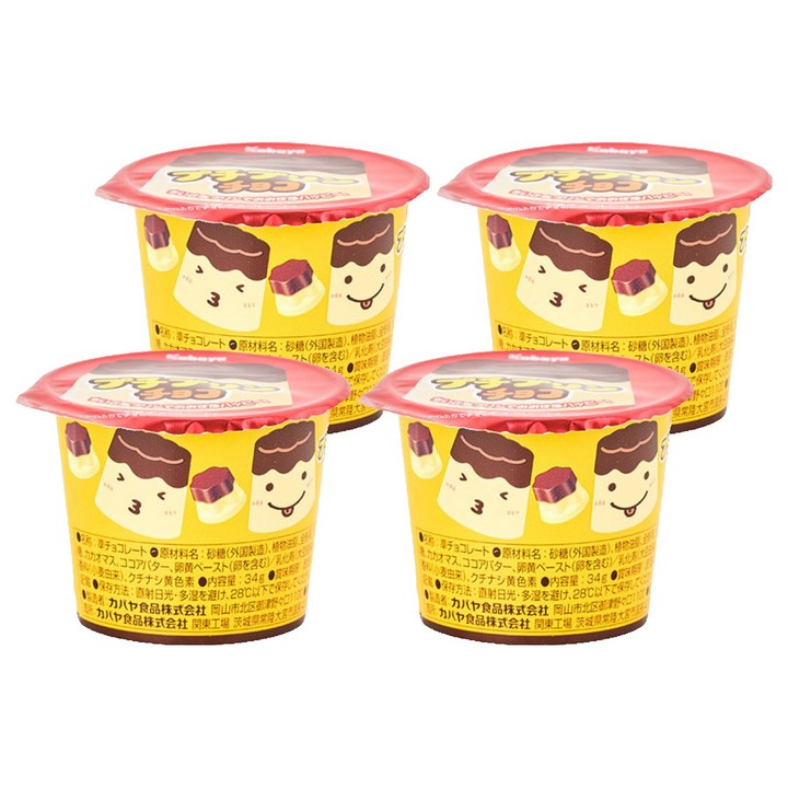 카바야 푸치 푸딩 초코, 34g, 4개