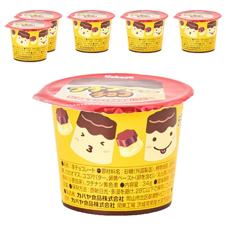 카바야 푸치 푸딩 초코, 34g, 6개