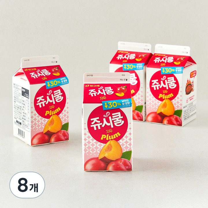 빙그레 쥬시쿨 자두, 8개, 450ml