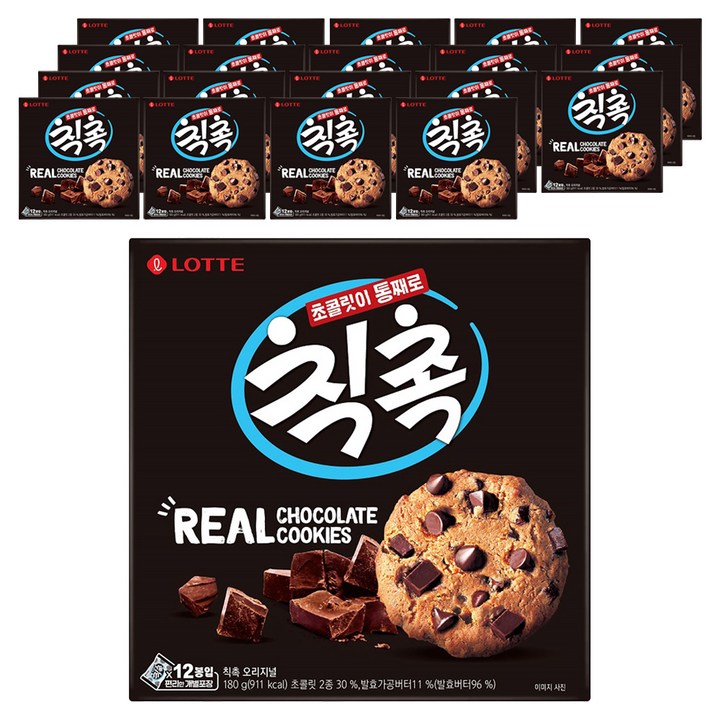롯데제과 칙촉 오리지널, 180g, 20개