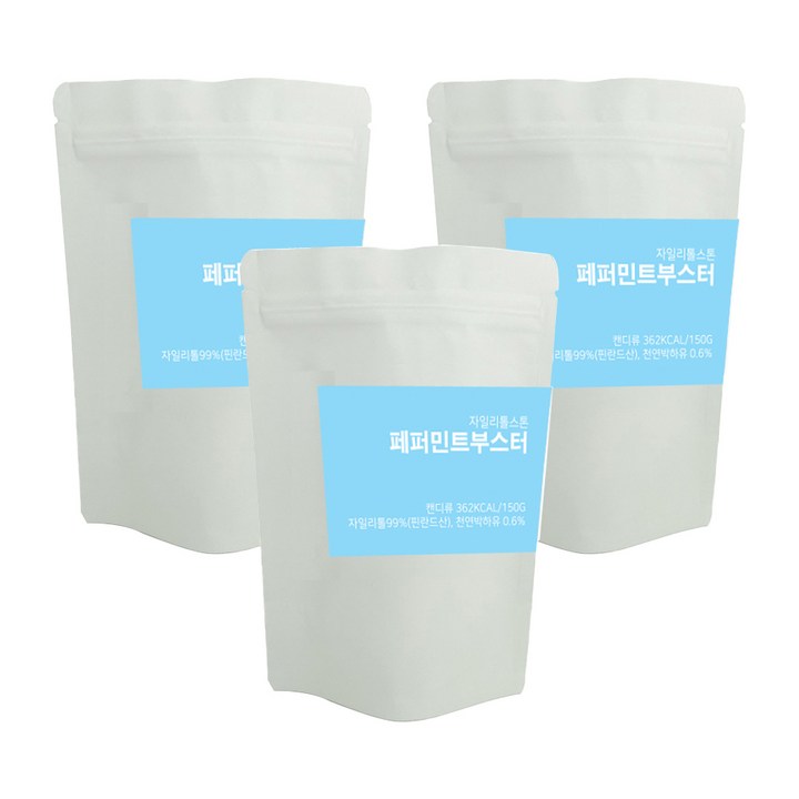 자일리톨스톤 페퍼민트 부스터 캔디 리필, 150g, 3개