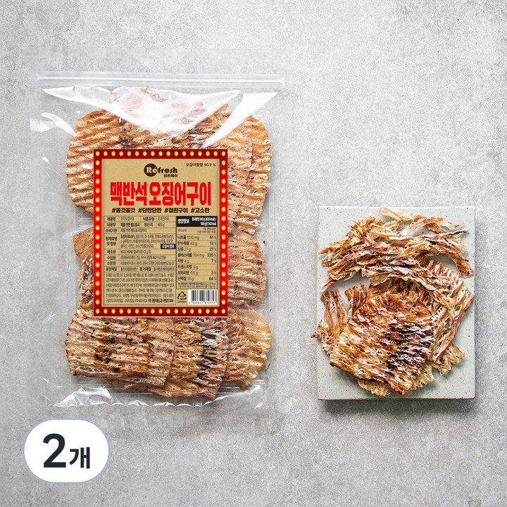 리프레쉬 맥반석 오징어구이, 240g, 2개